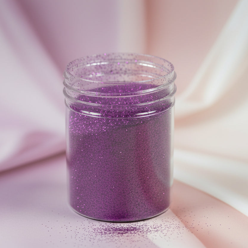 "Escarcha comestible violeta 20g y 1lb - Diamantina brillante color púrpura intenso"