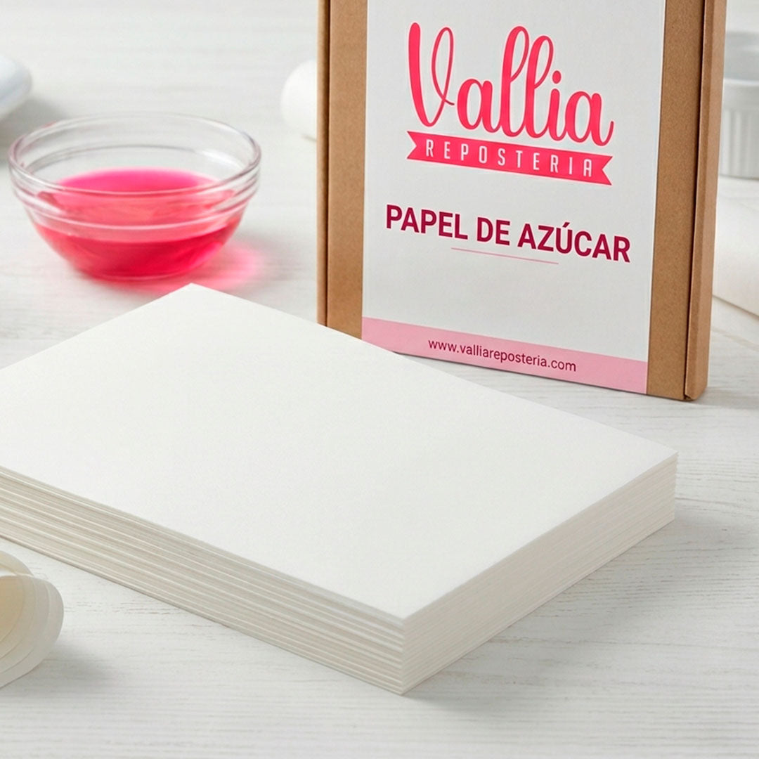 Papel de azúcar comestible Vallia Repostería tamaño carta para impresiones sobre tortas y cupcakes