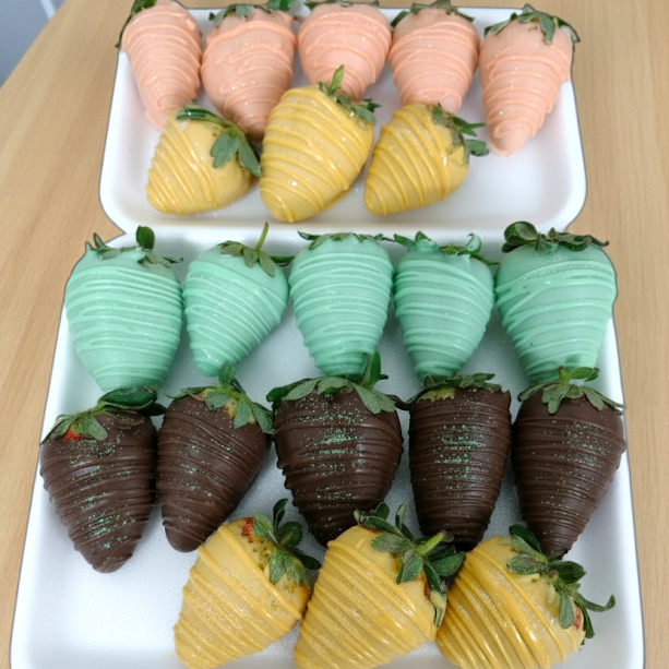 Fresas Achocolatadas Personalizadas para Eventos (Chocolate Blanco o Semiamargo