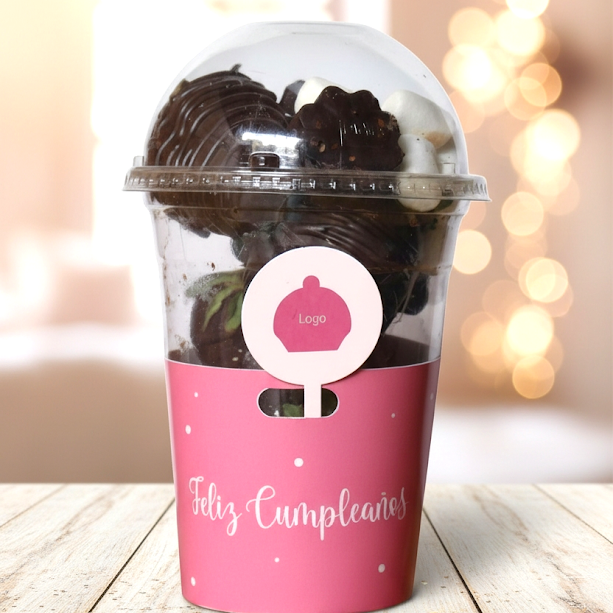 Fresas Achocolatadas Personalizadas para Eventos (Chocolate Blanco o Semiamargo