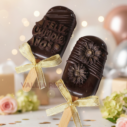 Chocopaletas Personalizadas para Eventos (Rellenas de Torta o Brownie)
