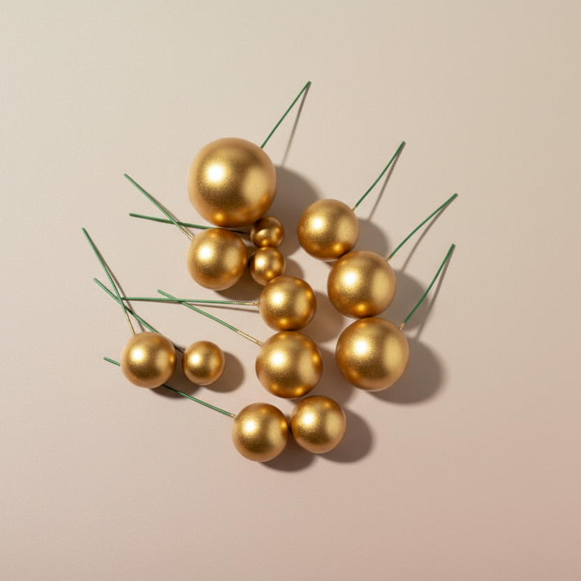 "Mini globos decorativos dorados para tortas - Kit 12 unidades Vallia"