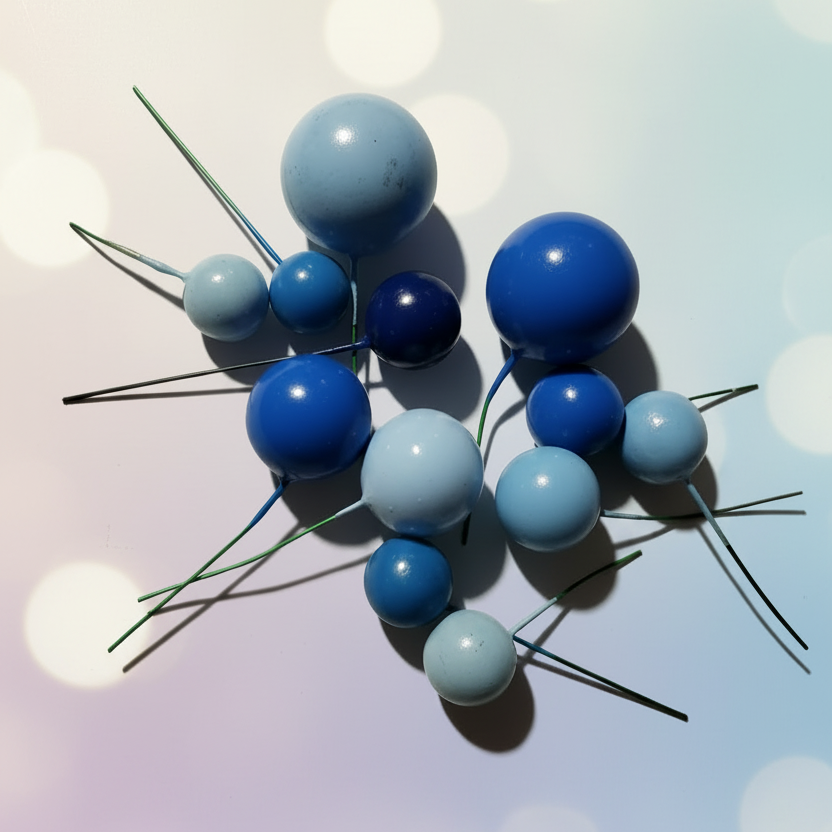 "Mini globos decorativos azules para tortas - Kit 12 unidades Vallia"