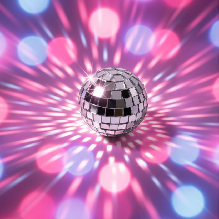 "Esfera disco mediana de 3 cm espejo brillante para toppers"