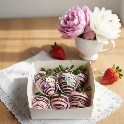 Fresas Achocolatadas Personalizadas para Eventos (Chocolate Blanco o Semiamargo