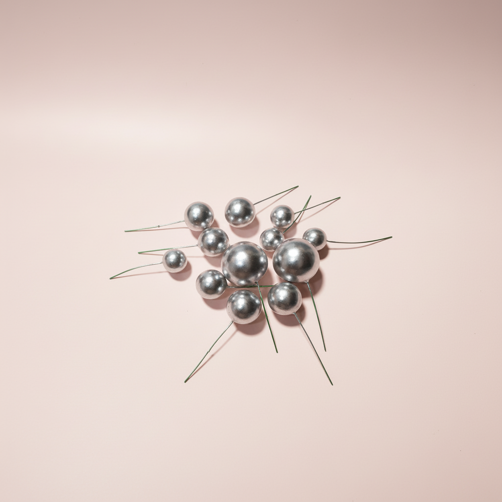 "Mini globos decorativos plateados para tortas - Kit 12 unidades Vallia"