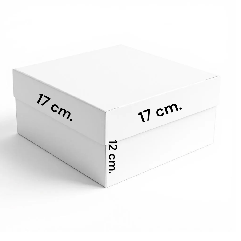 "Caja de cartón 17x17x12 cm para tortas medianas altas - Vallia Repostería"