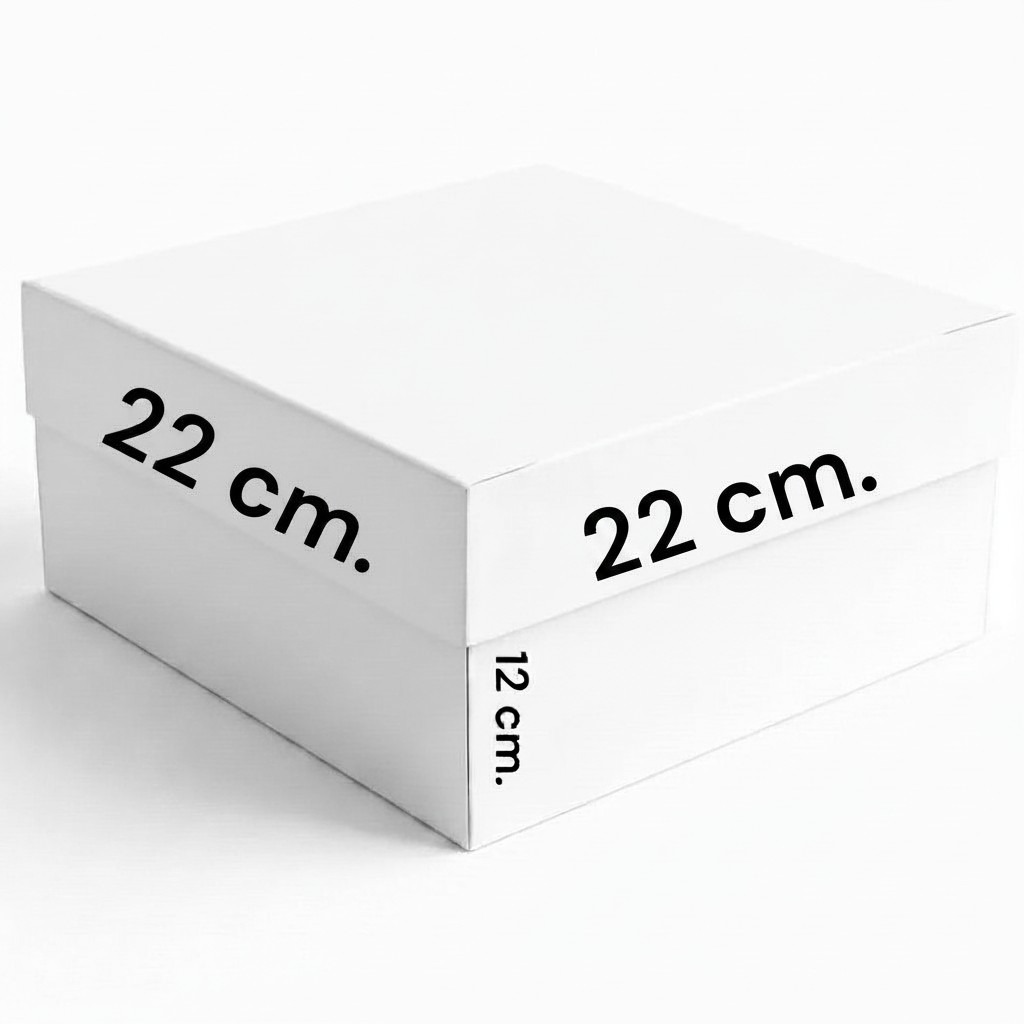 "Caja de cartón 22x22x12 cm para tortas medianas - Vallia Repostería"