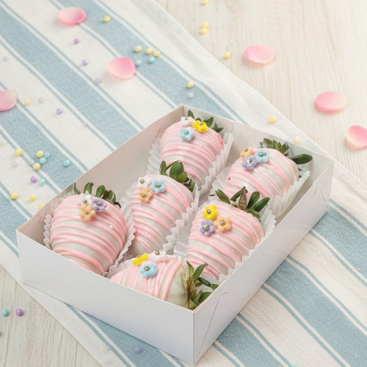 Fresas Achocolatadas Personalizadas para Eventos (Chocolate Blanco o Semiamargo