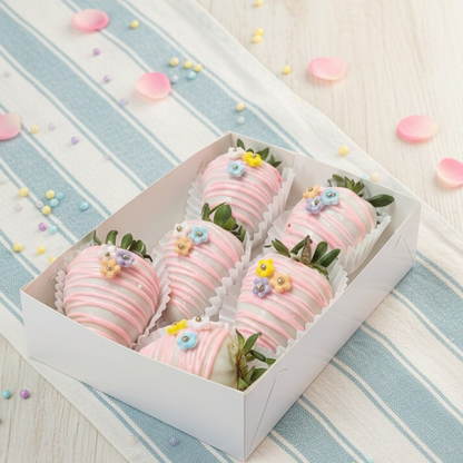 Fresas Achocolatadas Personalizadas para Eventos (Chocolate Blanco o Semiamargo