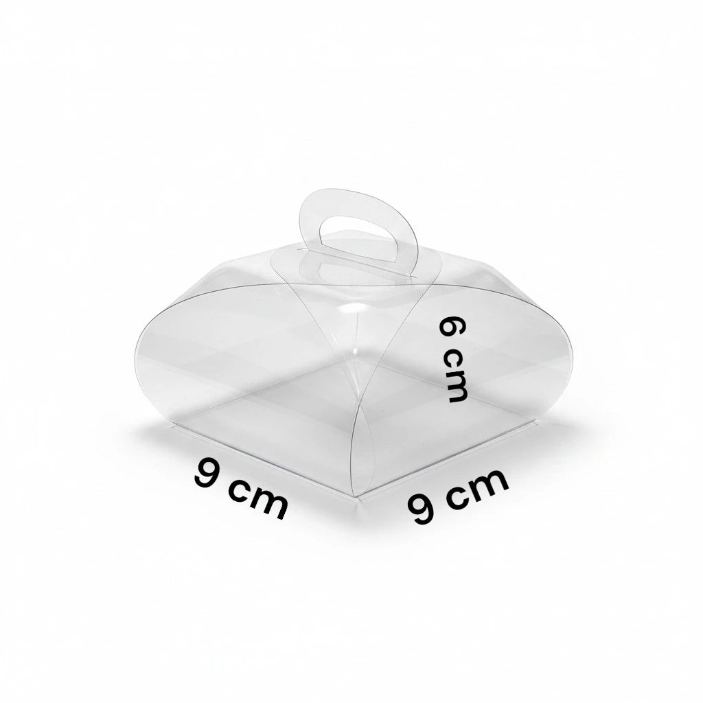 Lonchera acetato pequeña 9x9x6 cm para bombones y trufas