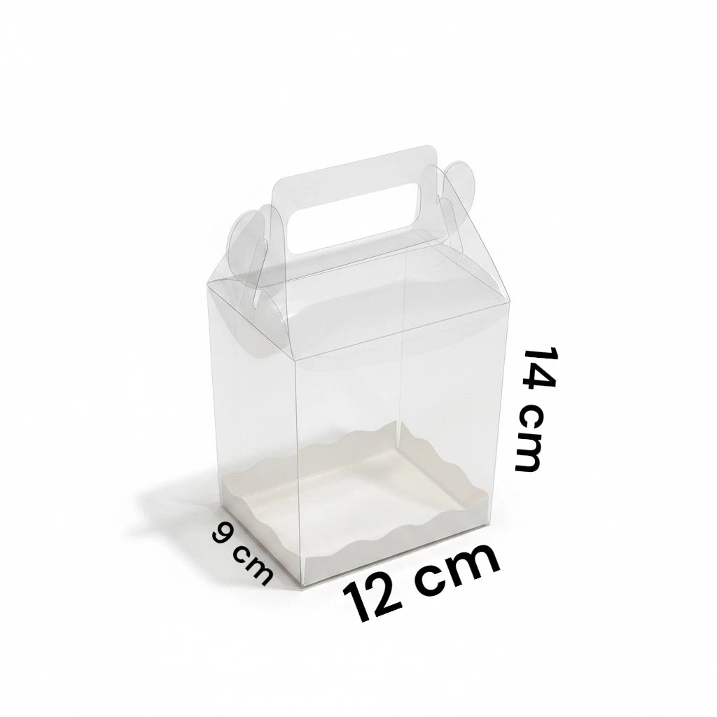Lonchera acetato transparente 12x9x14 cm para cupcakes individuales