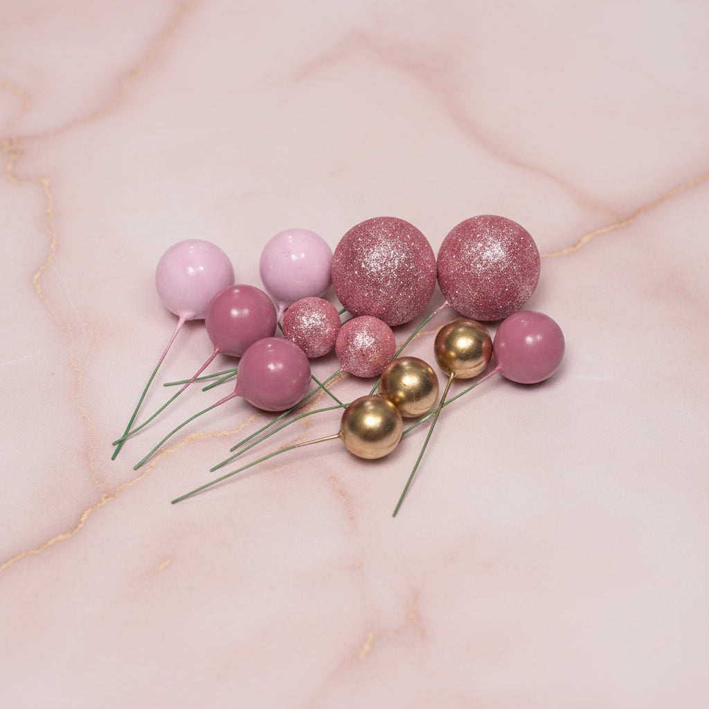 Mini globos decorativos mix rosado para tortas - Kit 12 unidades Vallia