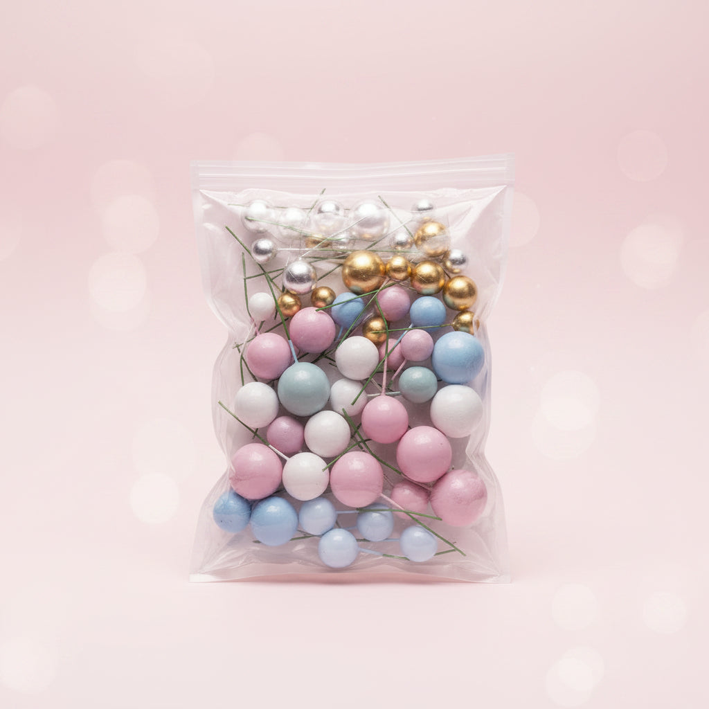 Mini globos decorativos mix rosado y celeste para tortas - Vallia Repostería
