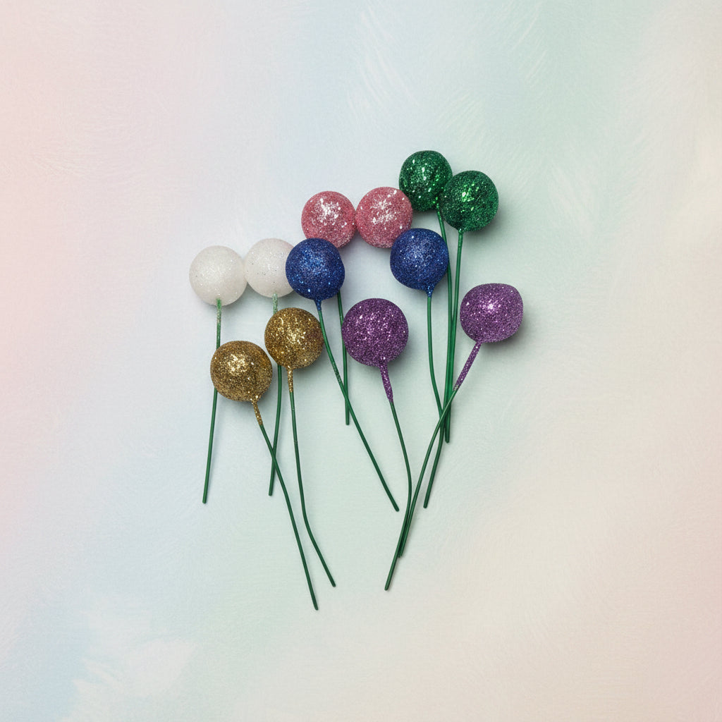 Mini globos decorativos surtidos para tortas - Kit 12 unidades Vallia
