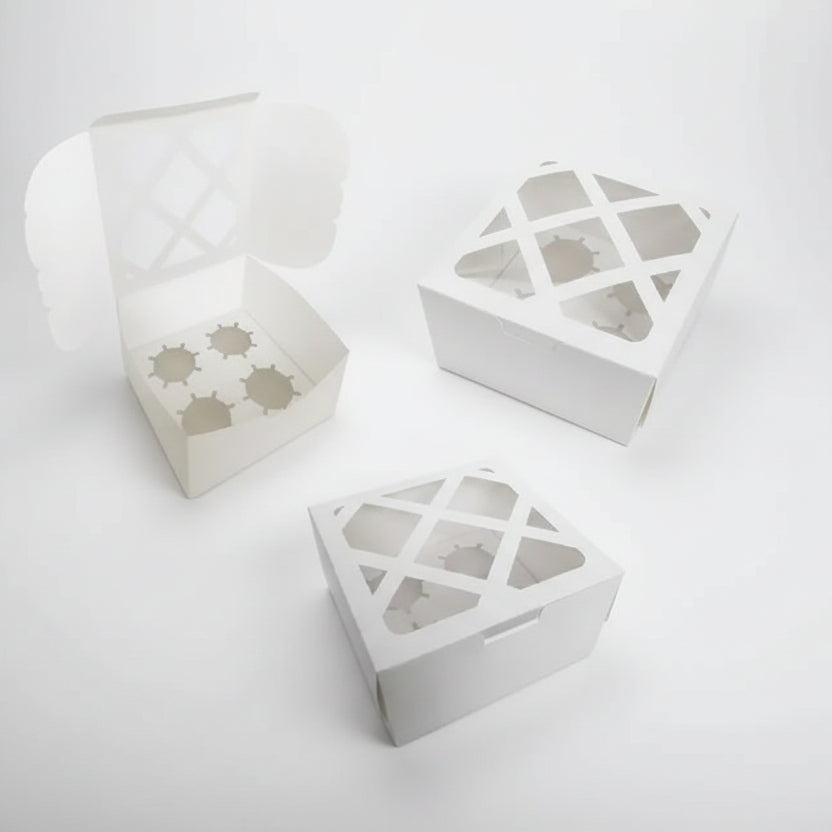 Caja para 4 cupcakes resistente de grado alimenticio - Vallia