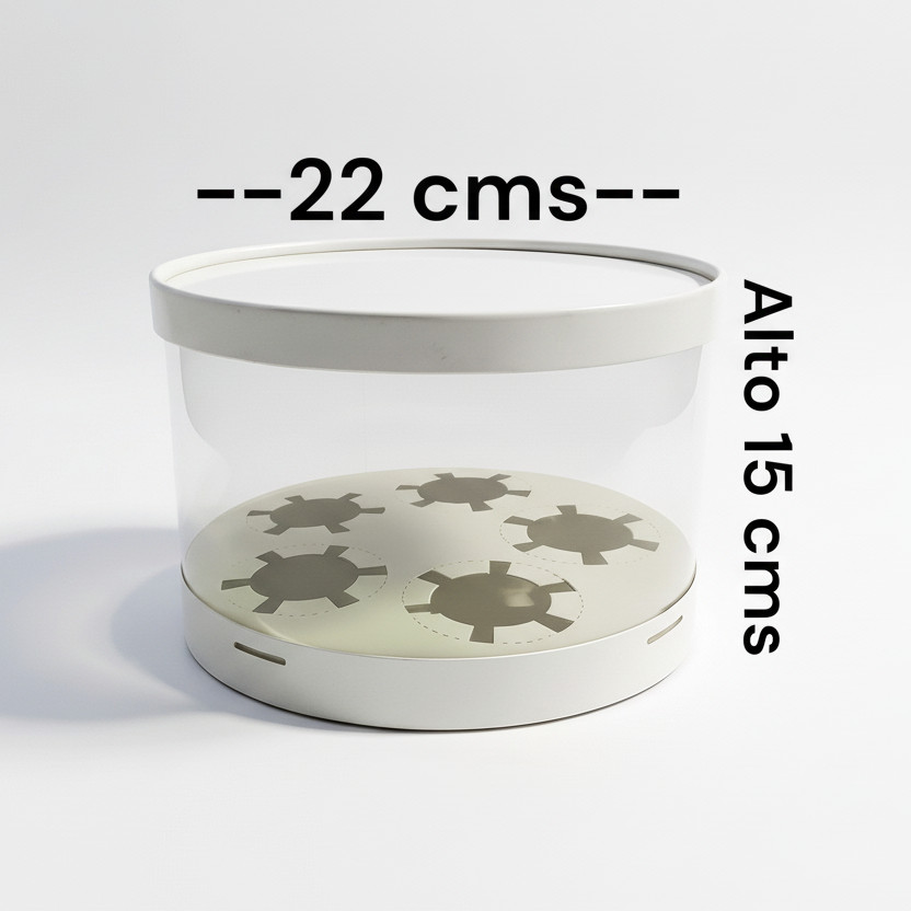 Empaque de acetato transparente para 5 cupcakes o galletas - Vallia