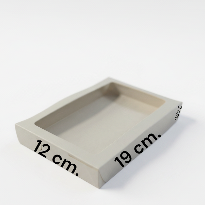 Caja de cartón rectangular 12x19x3 cm para galletas o dulces - Vallia