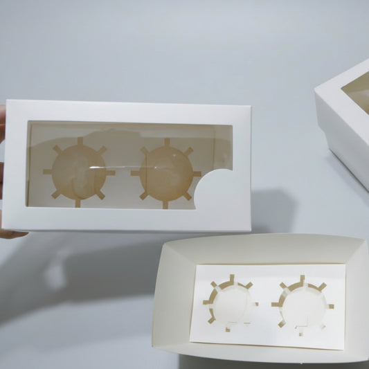 Empaque de cartón para 2 cupcakes con inserto de seguridad - Vallia