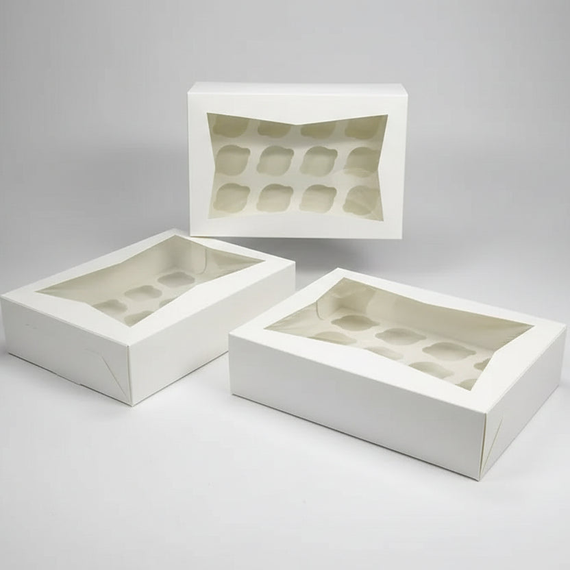 Caja para 12 cupcakes (docena) profesional y resistente - Vallia