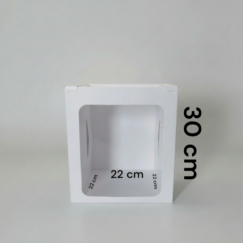 Caja de cartón para tortas altas 22x22x30 cm profesional - Vallia