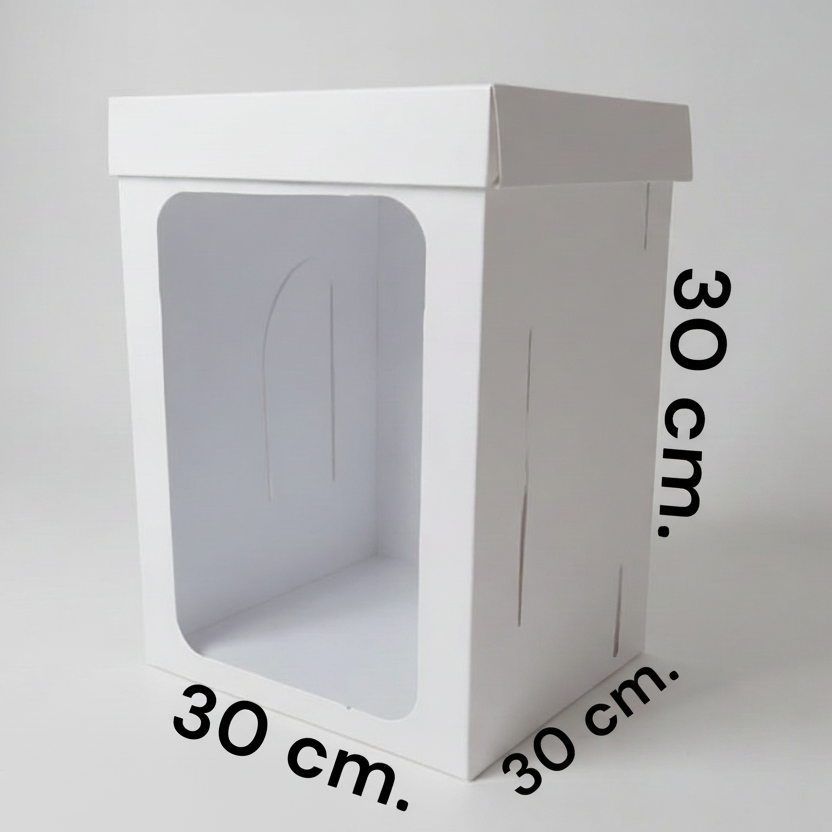 Caja para tortas extra altas 30x30x30 cm de varios pisos - Vallia