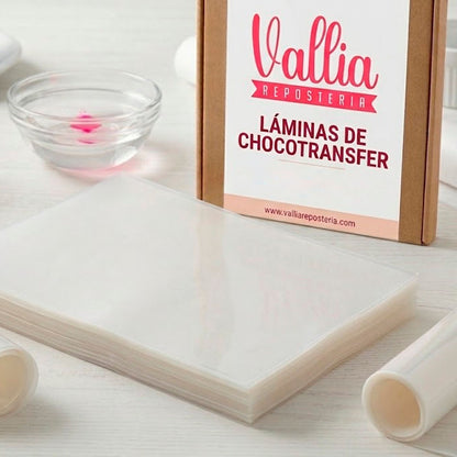 Papel chocotransfer Vallia Repostería tamaño carta para transferir imágenes sobre chocolate y bombones