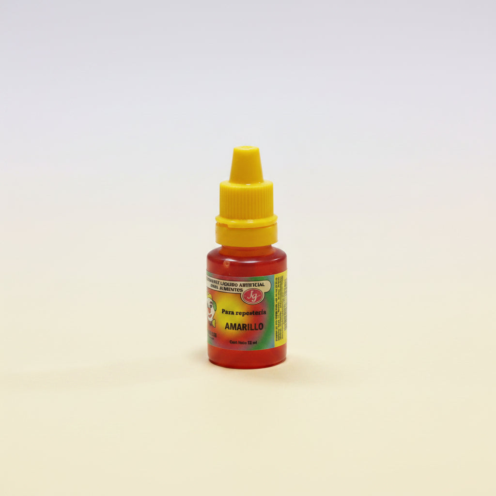 Colorante líquido hidrosoluble Colorisa color amarillo en frasco gotero 7 ml – colorante comestible para repostería - Vallia Reposteria