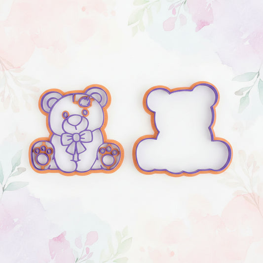 Set Cortador y Sello Marcador de Ositos Variados para Galletas y Fondant (5 cm y 8 cm)