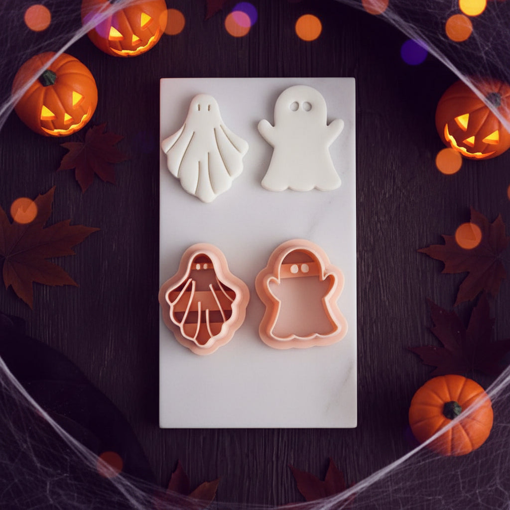 Set Cortadores de Fantasmas para Galletas y Fondant (4 Diseños de Halloween)