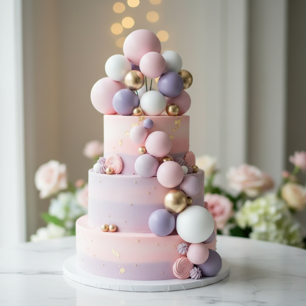 Globos en uso – Torta de bodas