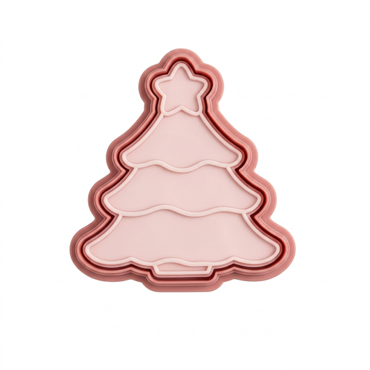 set de Cortador y sello de galletas plástico Vallia Repostería con forma de árbol  navideño para repostería festiva y manualidades