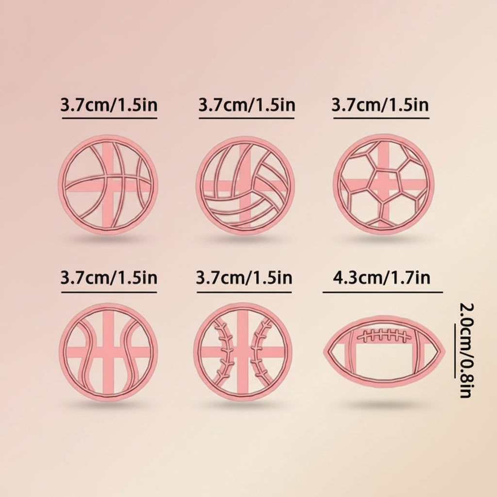 Medidas cortadores balones deportivos 3.7 cm - fútbol, basket, voleibol, rugby | Vallia Repostería
Imagen 3: