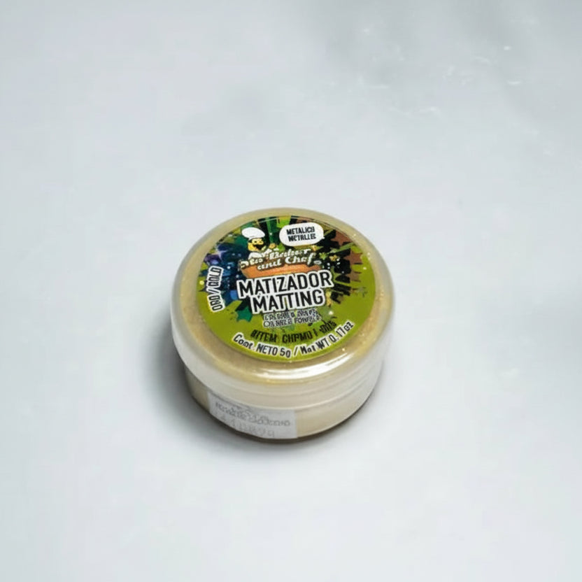 Matizador Oro Clásico Ma Baker - Acabado Lujo Real (5g) para chocolates y fondant - Vallia Repostería