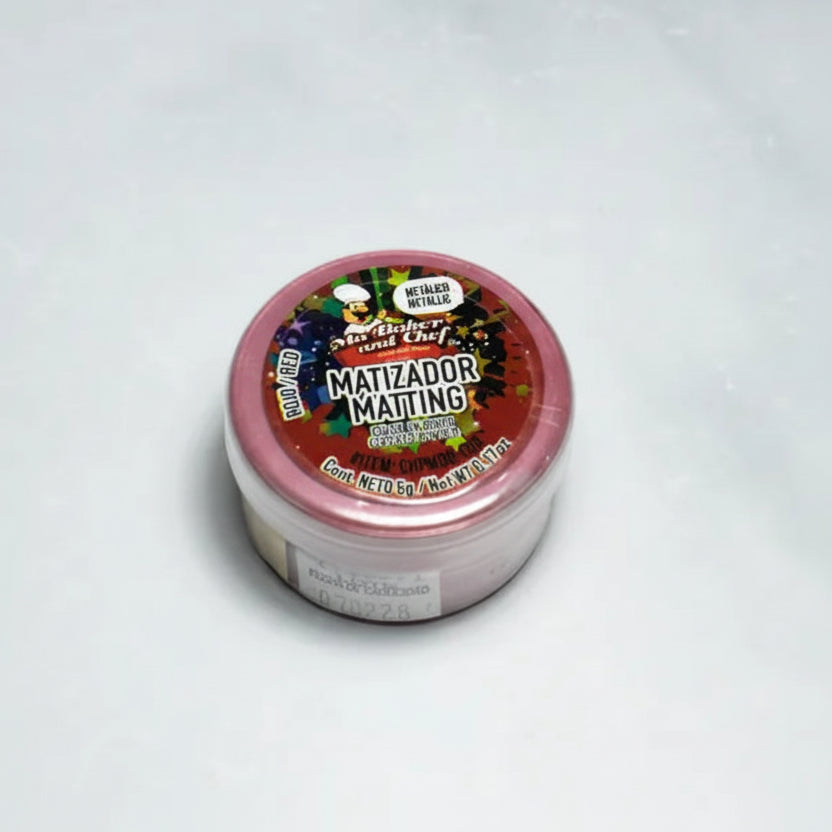 Matizador Rojo Metalizado Ma Baker - Brillo Intenso (5g) para postres y bombones - Vallia Repostería