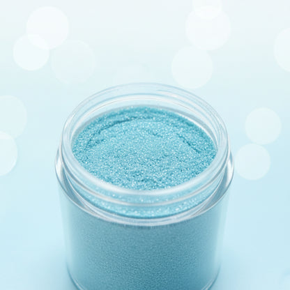 Polvo matizador comestible color turquesa en frasco transparente – colorante para decoración de tortas y repostería - Vallia Reposteria