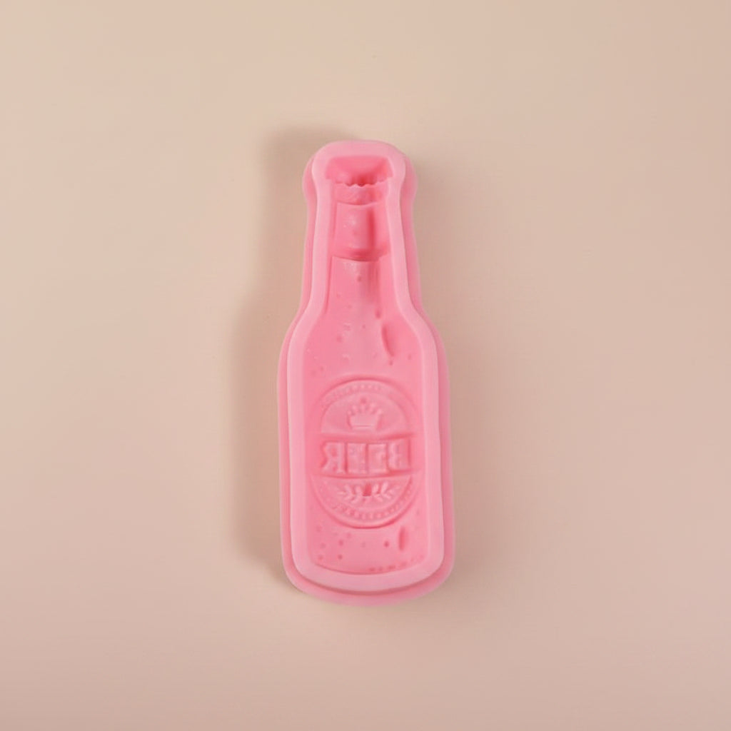 Molde de Silicona Botella de Cerveza 3D para Fondant y Chocolate