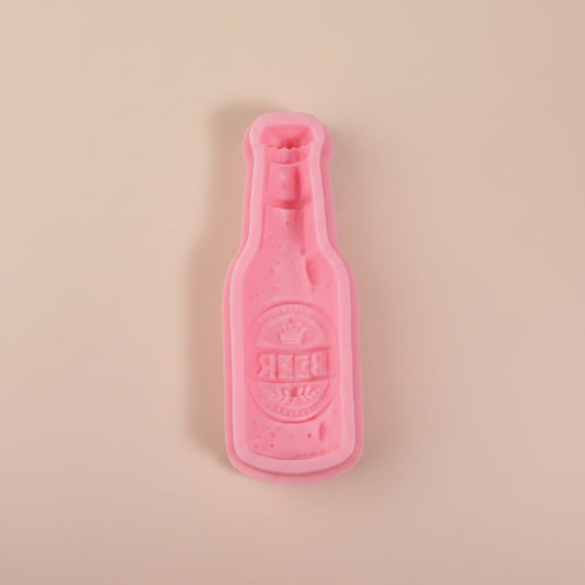Molde de Silicona Botella de Cerveza 3D para Fondant y Chocolate
