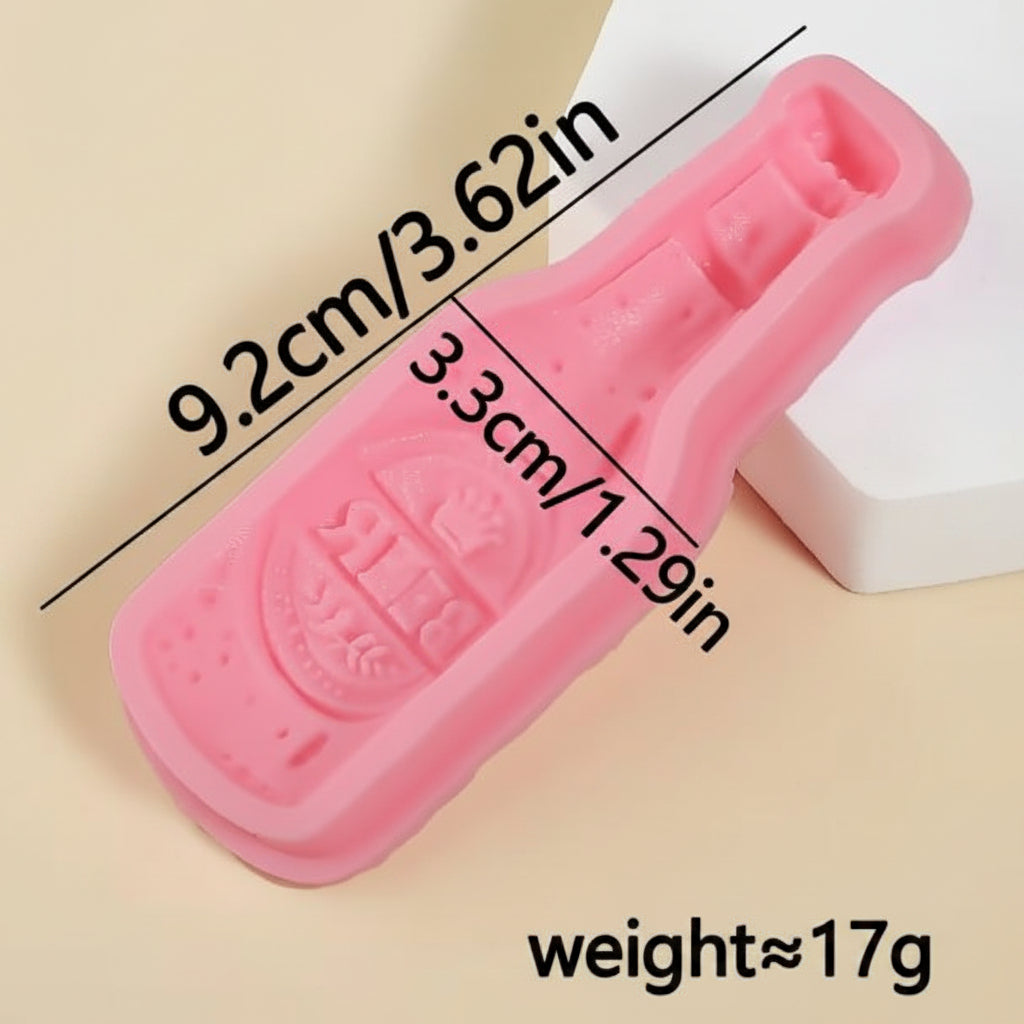 Molde de Silicona Botella de Cerveza 3D para Fondant y Chocolate