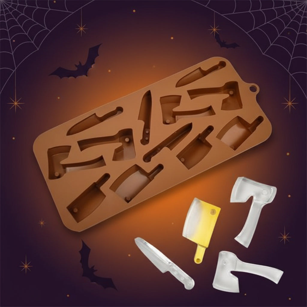Molde de Silicona Halloween Herramientas de Terror (Cuchillos, Hachas y Machetes)