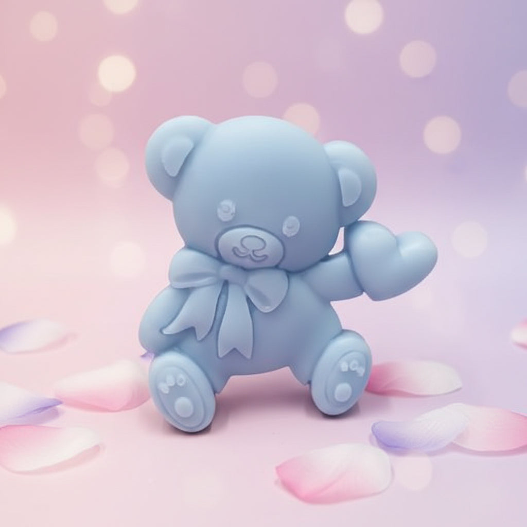 Molde de Silicona Oso de Peluche con Corazón y Lazo - Para Fondant, Chocolate y Jabones