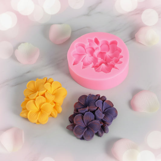 Molde de Silicona Bouquet de Flores Plumeria (Frangipani) 3D para Fondant y Chocolate