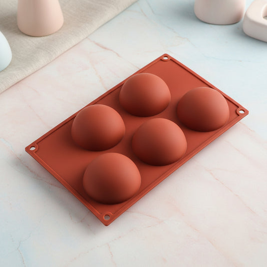 Molde de silicona semiesfera 6 cavidades tamaño grande para bombas de chocolate y mousse | Vallia Repostería