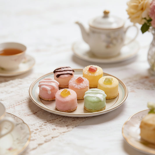 Mini cheesecakes y petit fours elaborados con molde de silicona cilíndrico 24 cavidades | Vallia Repostería