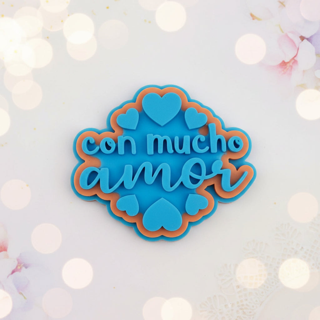 Sello Texturizador Marcador de Frases de Amor para Fondant y Galletas (5.5 cm)