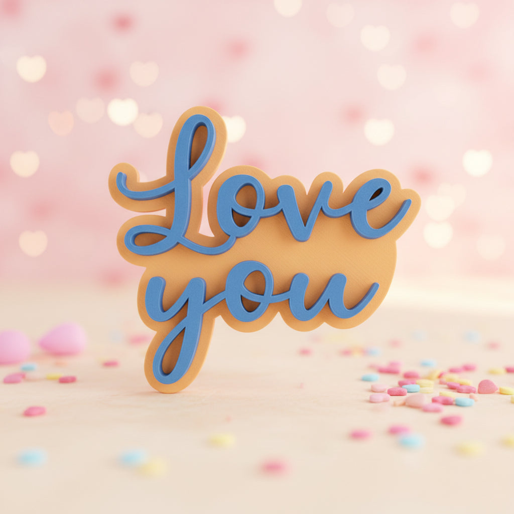 Sello Texturizador Marcador de Frases de Amor para Fondant y Galletas (5.5 cm)