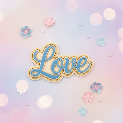 Sello Texturizador Marcador de Frases de Amor para Fondant y Galletas (5.5 cm)