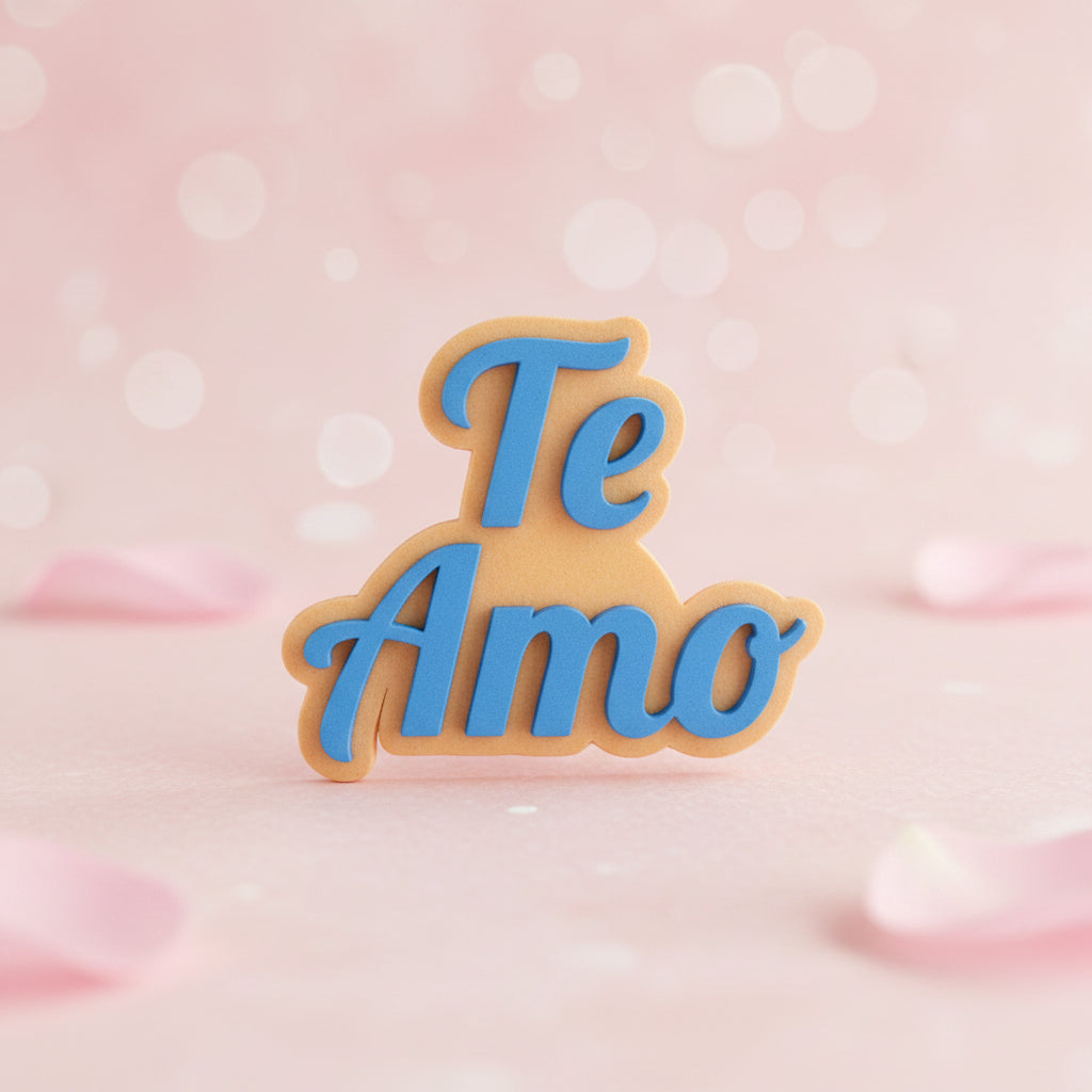 Sello Texturizador Marcador de Frases de Amor para Fondant y Galletas (5.5 cm)