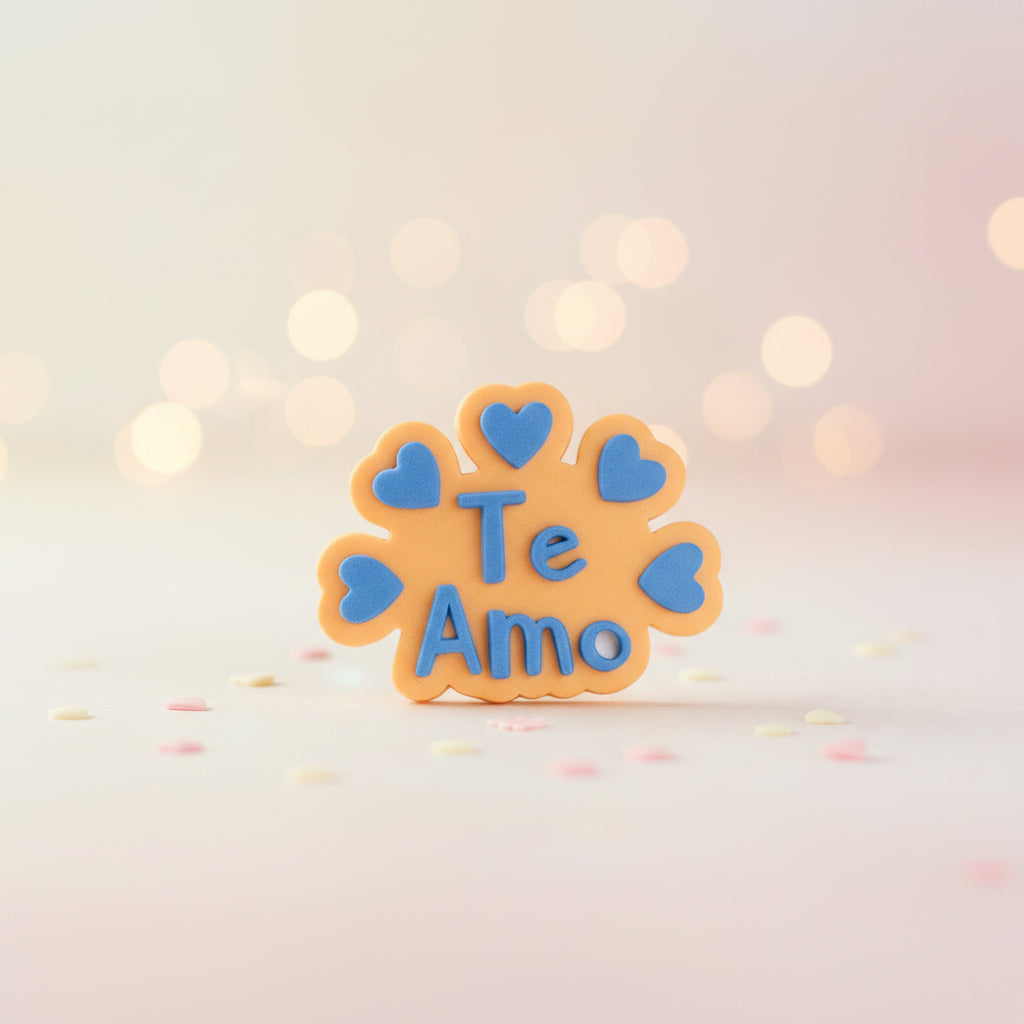 Sello Texturizador Marcador de Frases de Amor para Fondant y Galletas (5.5 cm)