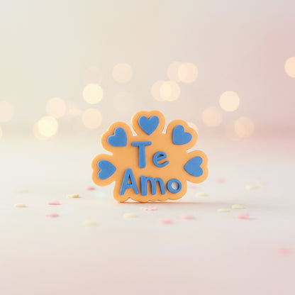 Sello Texturizador Marcador de Frases de Amor para Fondant y Galletas (5.5 cm)